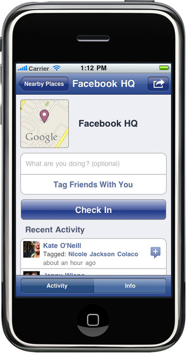Facebook Updates iPhone App With New &#039;Places&#039; Feature