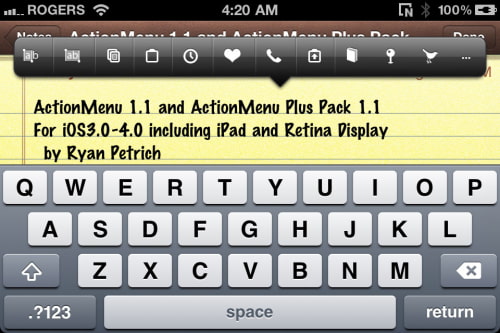 Action Menu Adds Actions to Your iPhone Copy/Paste Menu