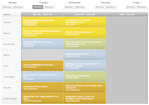 WWDC 08 Conference Schedule Posted