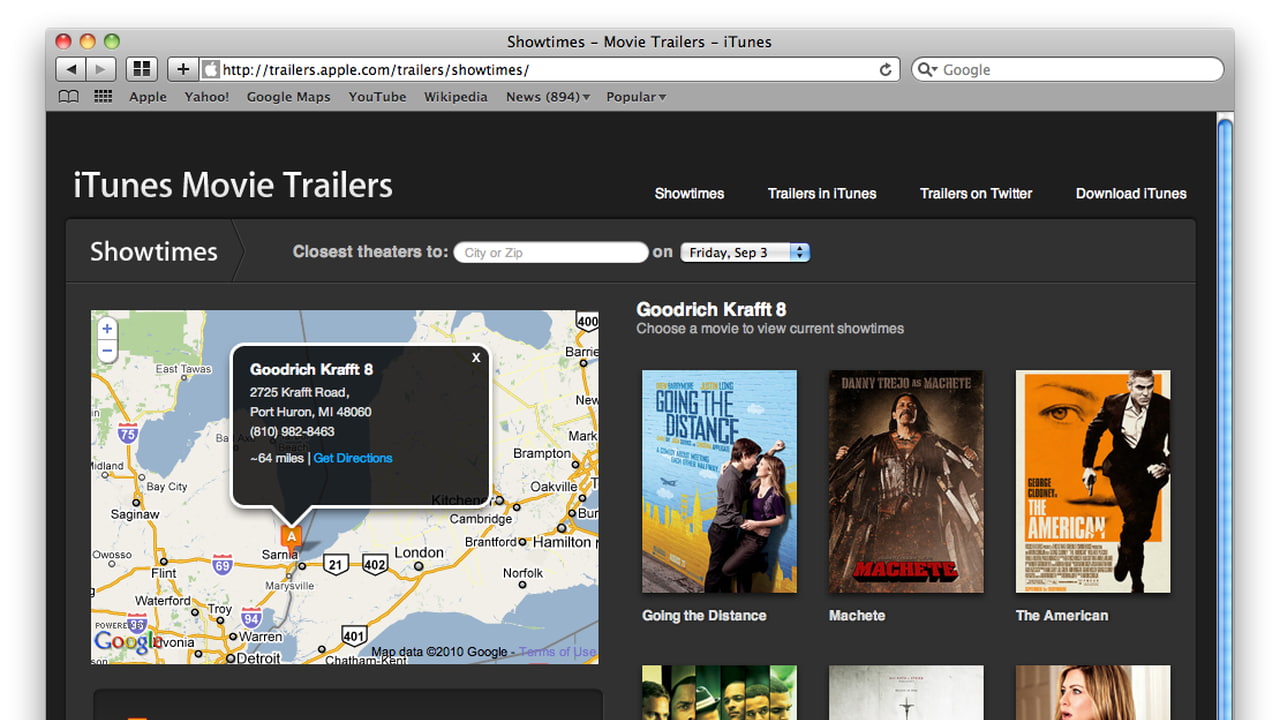 Apple Adds Showtimes To Itunes Movie Trailers Site Iclarified