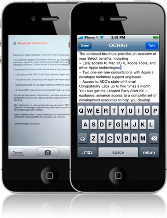 Mobile Text Recognition for the iPhone
