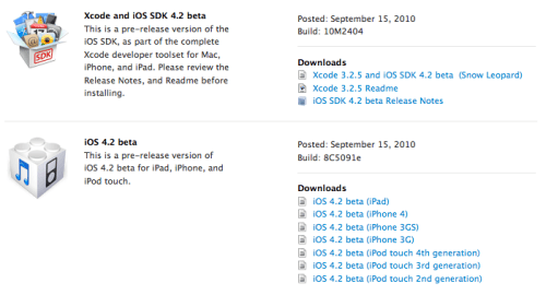 Apple lança o iOS 4.2 Beta 1 para Developers