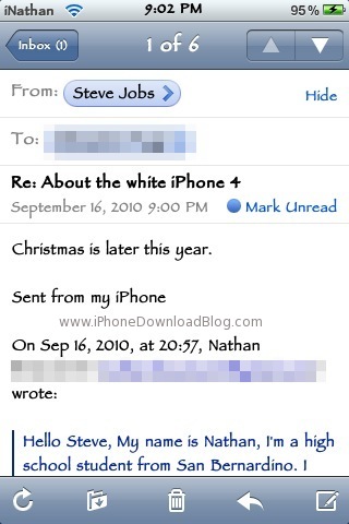 Steve Jobs Confirms White iPhone 4 By Christmas?