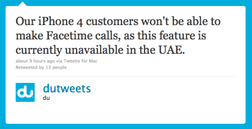 Du Confirms No FaceTime for the UAE