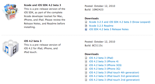 Apple Releases iOS 4.2 Beta 3 to Developers [Update]