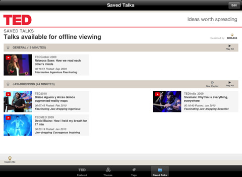TED Releases an App for the iPad