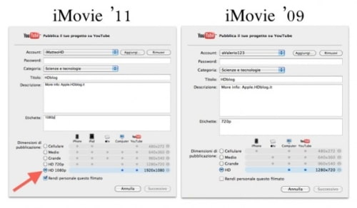 iMovie &#039;11 Adds 1080p Export to YouTube