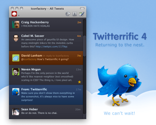 Iconfactory Teases Twitterific 4 for Mac [Screenshot]