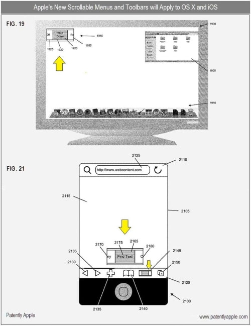Apple Patent Reveals Scrollable Menus &amp; Toolbars