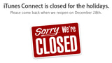 iTunes Connect Will Be Closed December 23-28