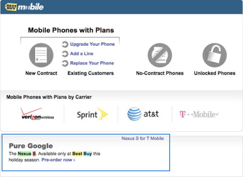 Best Buy Leaks Existence of Nexus S for T-Mobile?