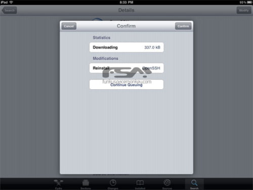 Telas do Cydia para versão 4.2 do iOS