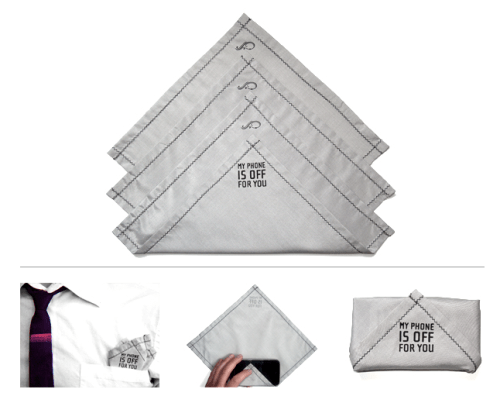 Phonekerchief Blocks Cell Phone Signals Politely