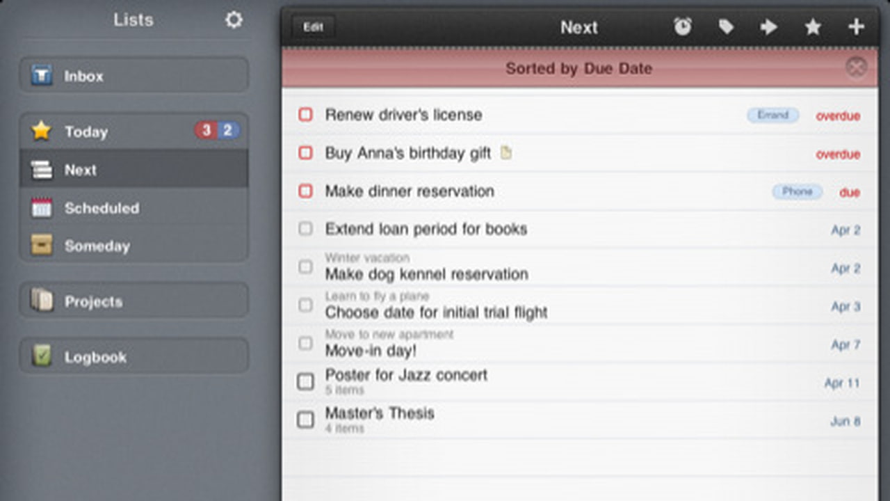 Things for iPad Adds iOS 4.2 Multitasking Support - iClarified