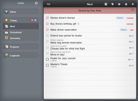 Things for iPad Adds iOS 4.2 Multitasking Support
