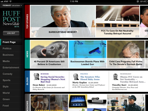 Huffington Post for iPad Gets Totally New Design