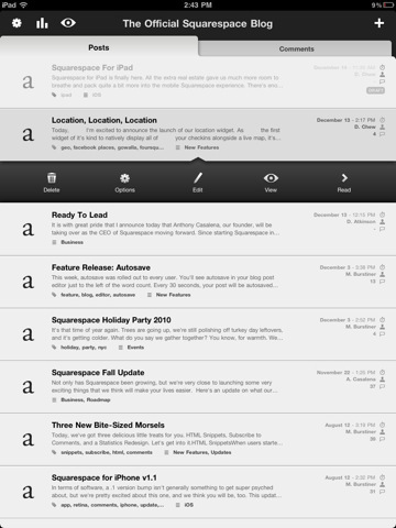 Squarespace Launches an App for the iPad