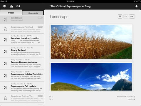 Squarespace Launches an App for the iPad