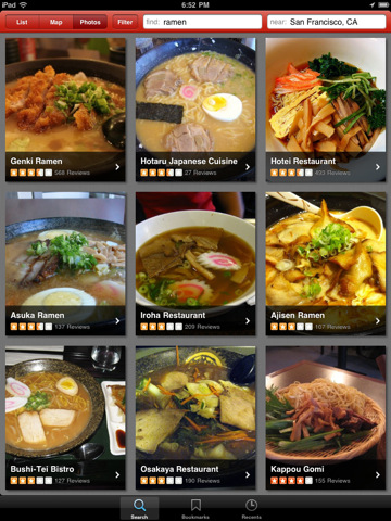 Yelp Updates as Universal App With iPad Support