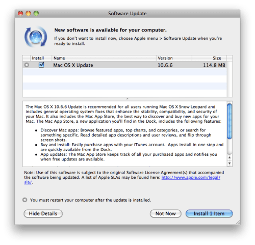 Apple Launches Mac App Store, Mac OS X 10.6.6