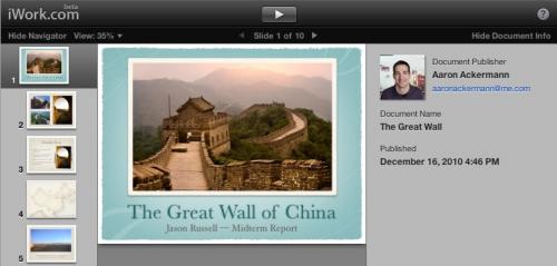 Apple Highlights iWork.com Improvements