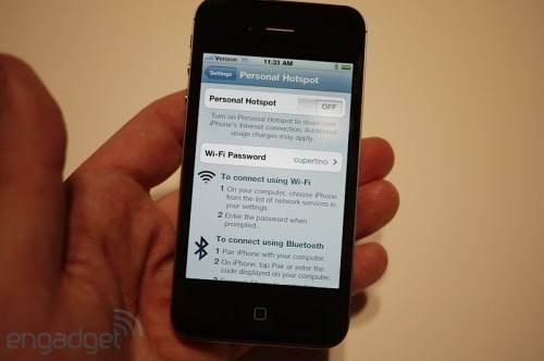 Verizon iPhone Runs iOS 4.2.5 With Personal Hotspot Built Into Settings.app