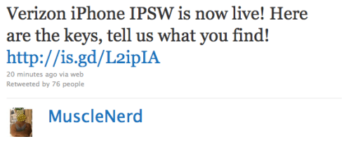 Verizon iPhone 4 Firmware IPSW Goes Live