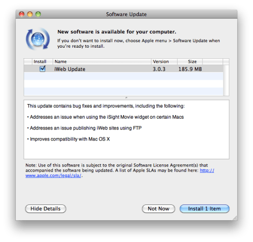 Apple Releases iWeb 3.0.3 Update