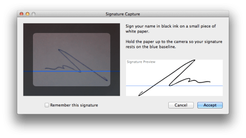 Mac OS X Lion Adds 'Signature Capture' Feature to Preview