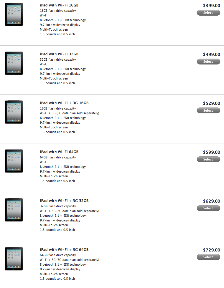 Apple Drops Prices of First Generation iPads By $100