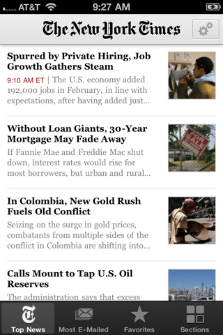 NYTimes App Gets Expanded Content, New Favorites Section
