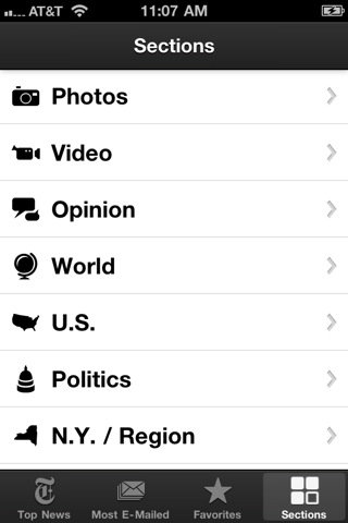 NYTimes App Gets Expanded Content, New Favorites Section