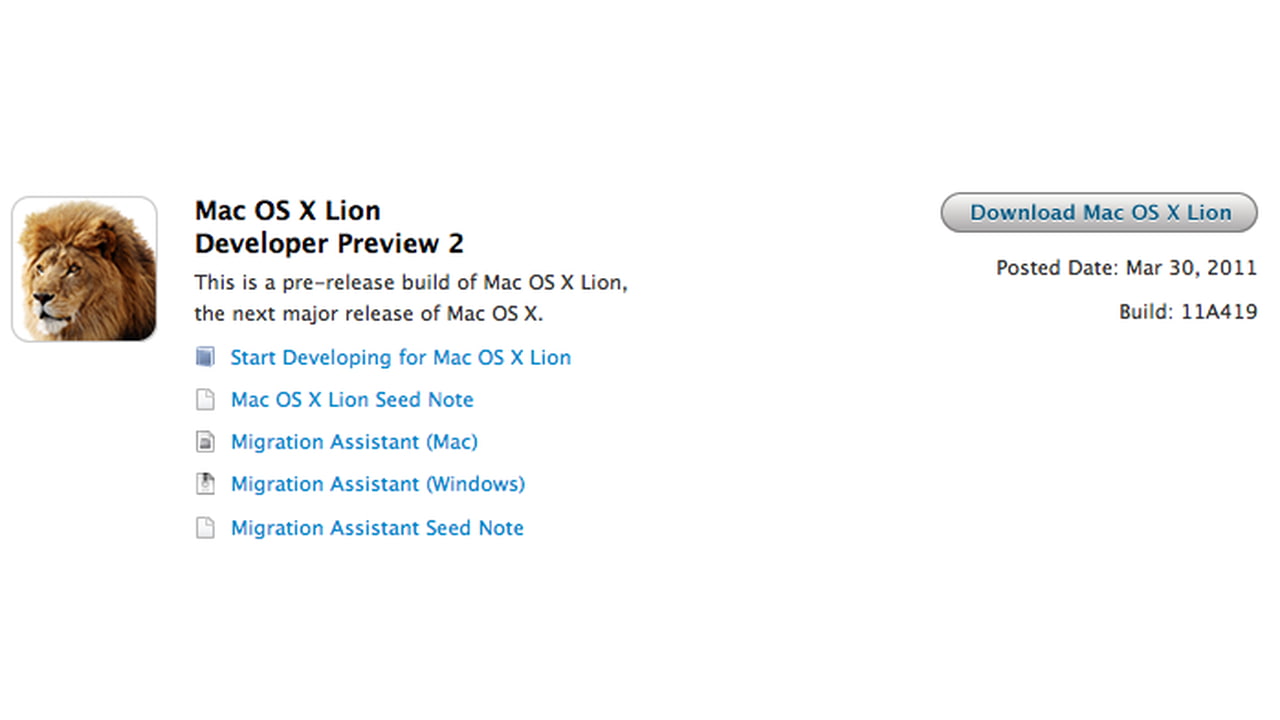 Apple Releases Mac OS X Lion Developer Preview 2, Xcode 4.1 Developer ...
