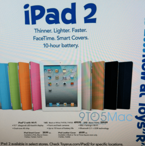 Toys R&#039; Us to Begin Selling the iPad 2 Today