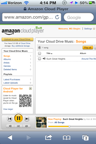 Amazon Cloud Player Suddenly Works on iOS Devices