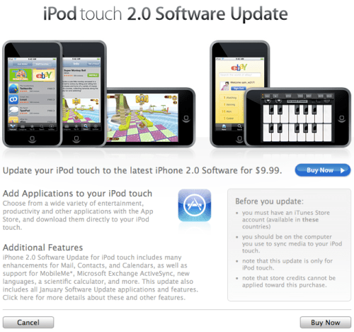 Apple Releases 2.0 Firmware for iPod Touch