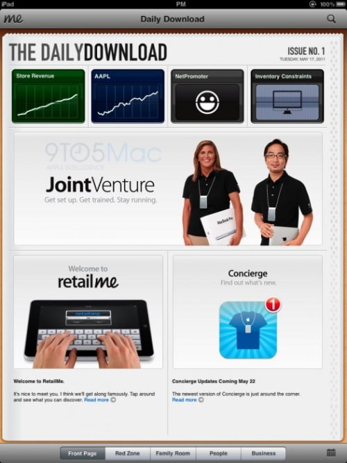 Screenshots of Apple&#039;s New Internal Daily Newspaper for Retail Employees
