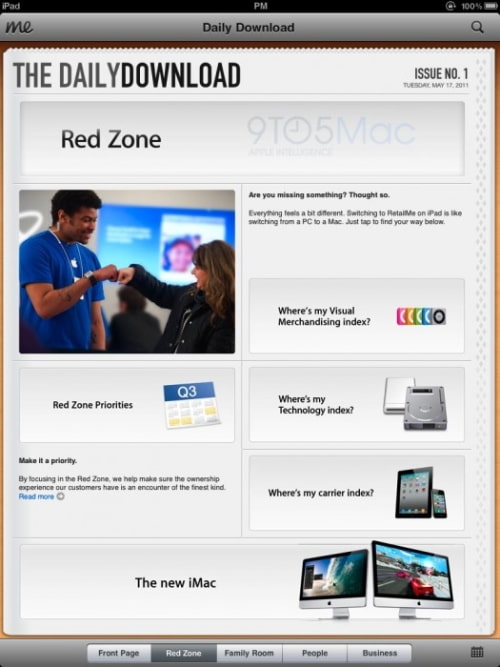 Screenshots of Apple&#039;s New Internal Daily Newspaper for Retail Employees