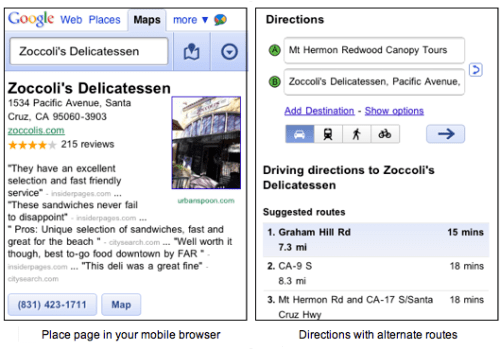 Google Updates Maps for Mobile Browsers