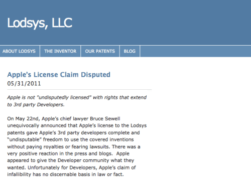 Lodsys Disputes Apple's Licensing Claims, Sues 7 iOS Developers