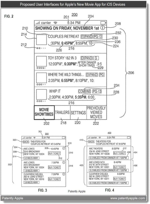 Apple Patent Reveals New App to Purchase Movie Tickets