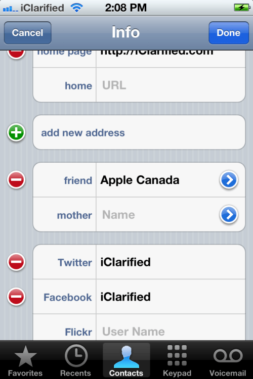 iOS 5 Lets You Add Related People to Your Contacts