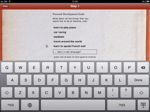 Goal-Setting Workshop For iPad