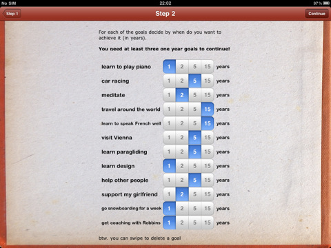 Goal-Setting Workshop For iPad