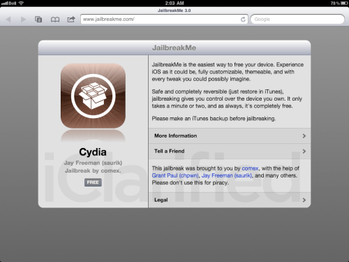 El Jailbreak del iPad 2 fue lanzado oficialmente