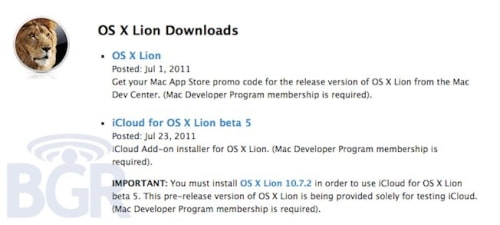 Apple Seeds OS X Lion 10.7.2 to Developers 
