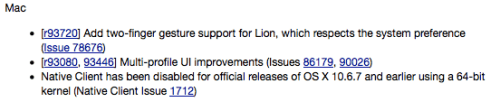 Google cambiará las gesturas para OS X Lion