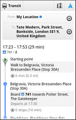 Google Adds Public Transport Directions for London to Mobile Maps