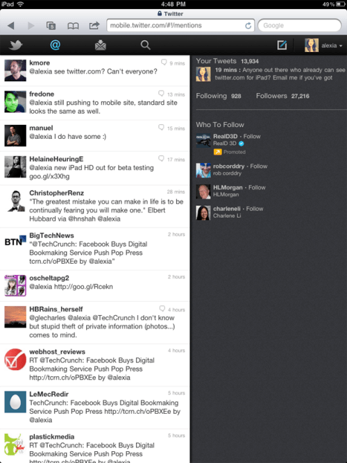 Twitter Launches a New Web App for iPad