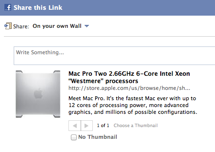 Apple Adds Facebook and Twitter Share Links to Online Store